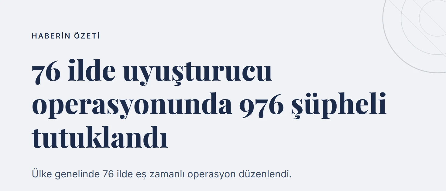 76 ilde uyuşturucu operasyonunda 976 şüpheli tutuklandı