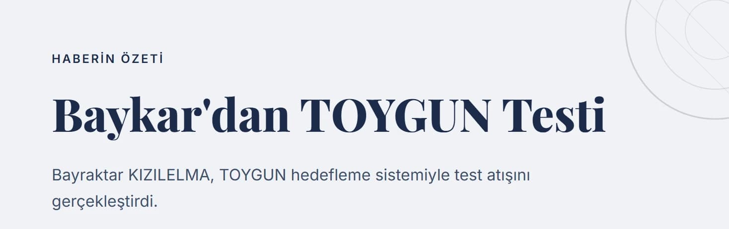 Baykar'dan TOYGUN Testi