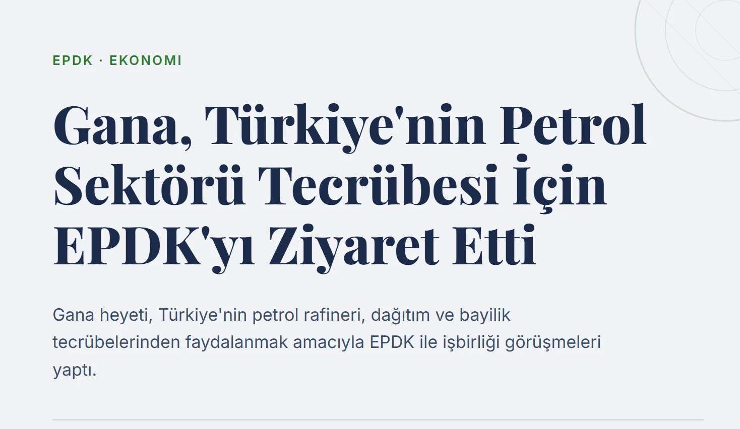 Gana, Türkiye'nin Petrol Sektörü Tecrübesi İçin EPDK'yı Ziyaret Etti